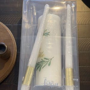 Brand new candles & candle holder